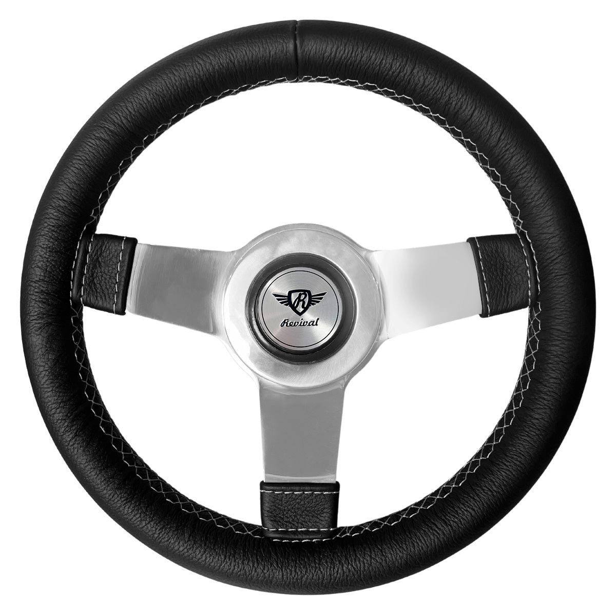 Rosseti Super Mini Wood Steering Wheel (Silver Logo)