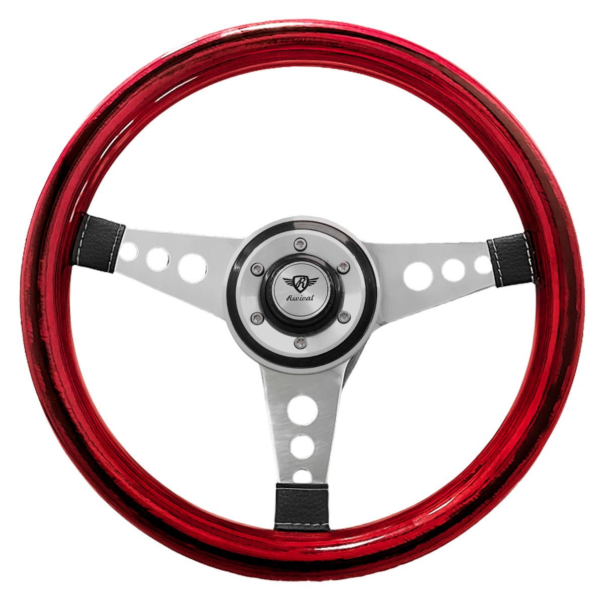 Rosseti Mini R Wood Steering Wheel (Silver Logo)