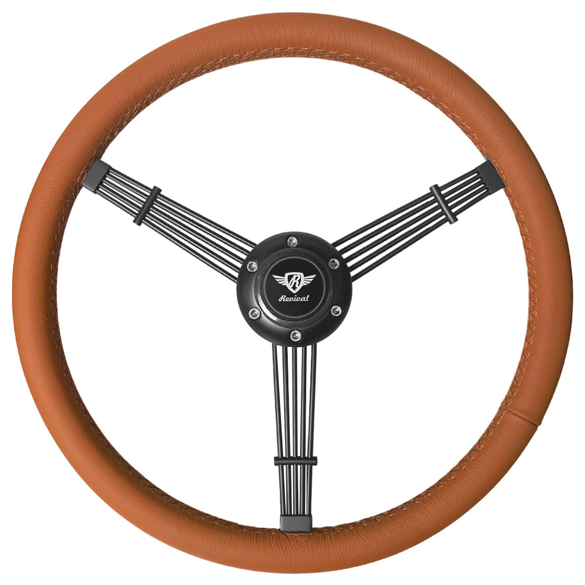 Volante de madera Rosseti Banjo 356 (logotipo plateado)