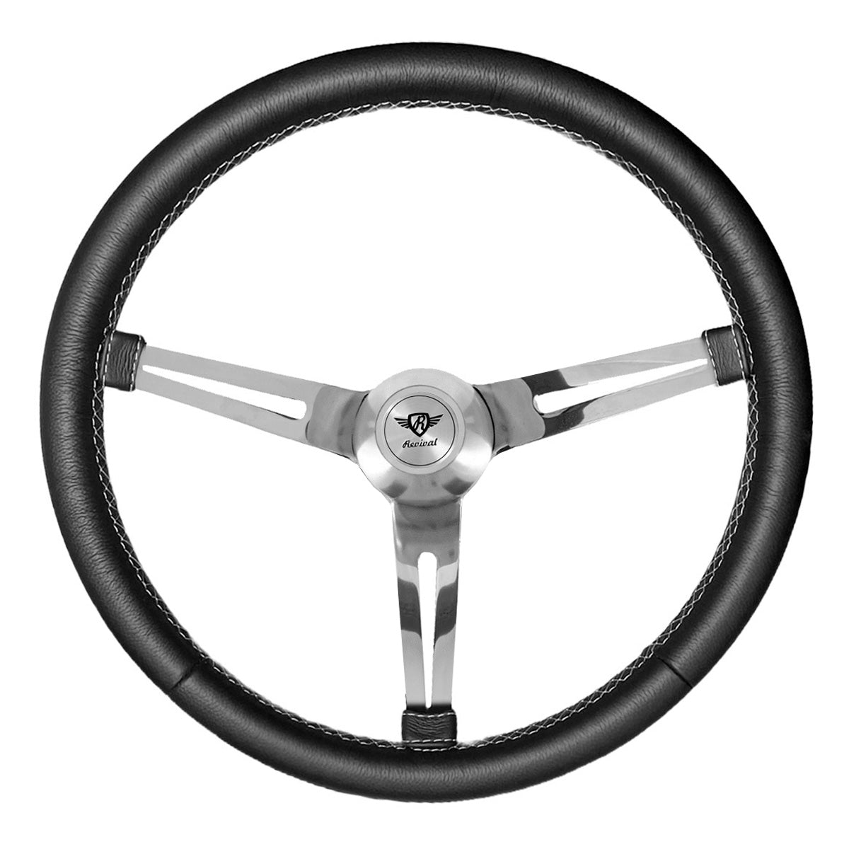 Rosseti Orion Black Leather Steering Wheel (Silver Logo)