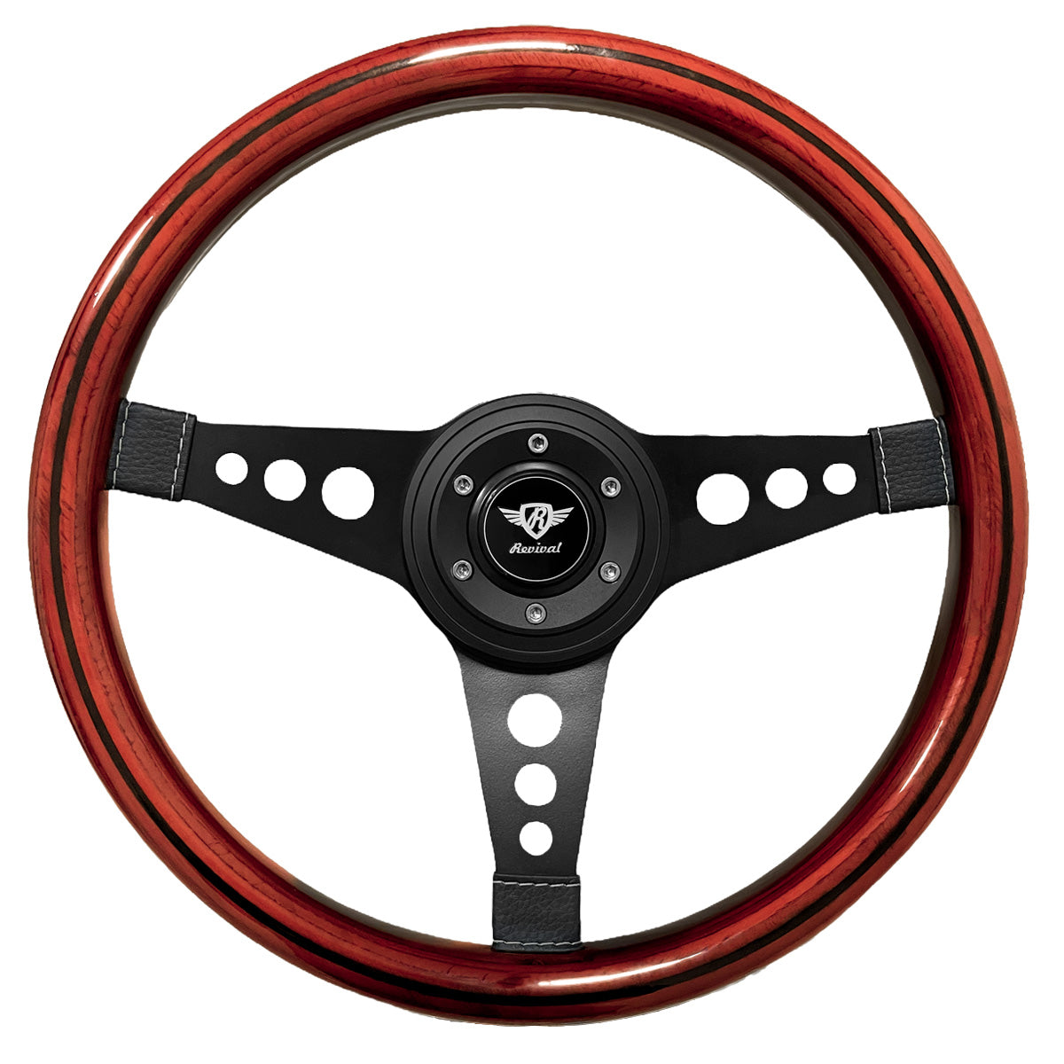 Rosseti Mini R Wood Steering Wheel (Silver Logo)