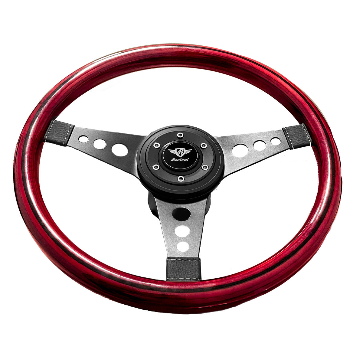 Rosseti Mini R Wood Steering Wheel (Silver Logo)