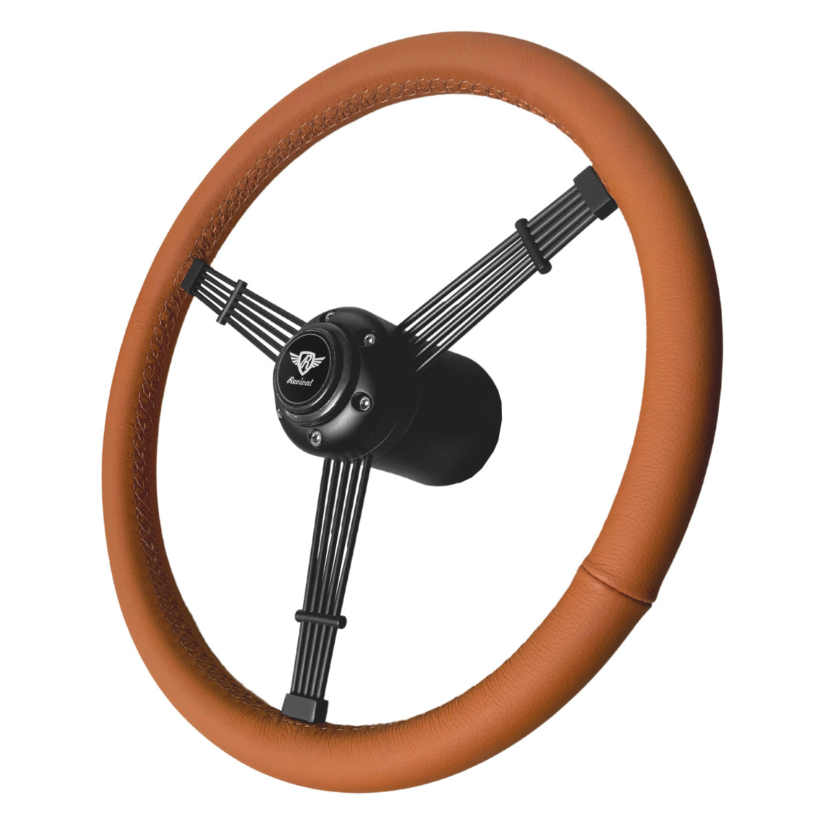 Volante de madera Rosseti Banjo 356 (logotipo plateado)
