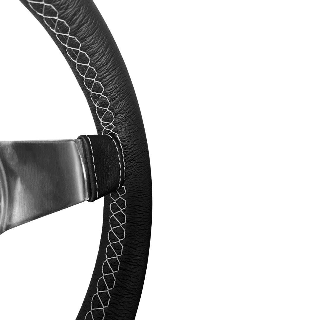 Rosseti Super Mini Wood Steering Wheel (Silver Logo)