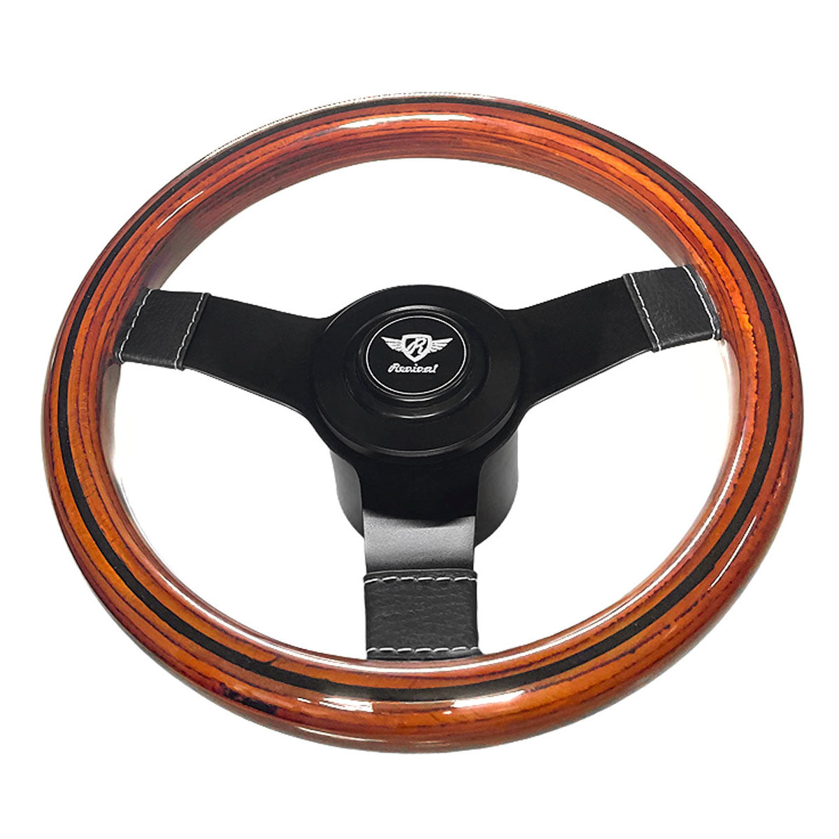 Rosseti Super Mini Wood Steering Wheel (Black Logo)
