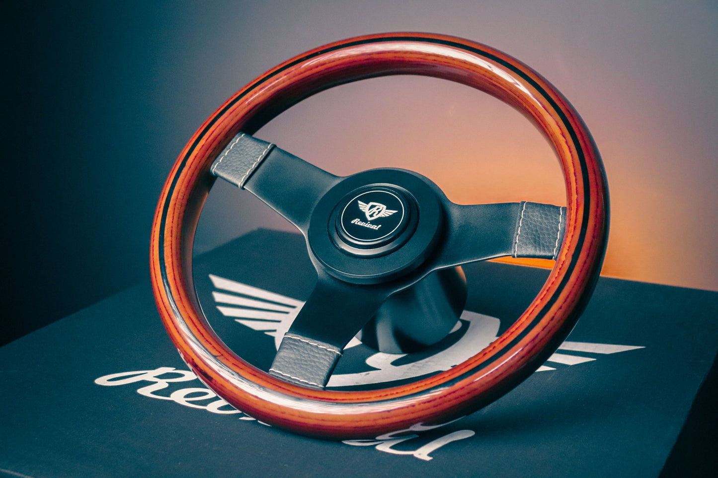Rosseti Super Mini Wood Steering Wheel (Black Logo)