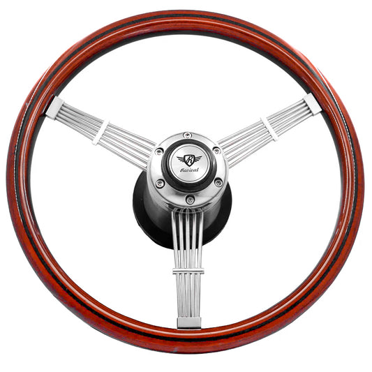 Rosseti Banjo 356 Wood Steering Wheel (Silver Logo)