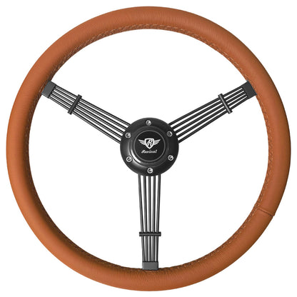 Volante de madera Rosseti Banjo 356 (logotipo plateado)