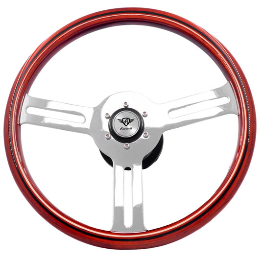 Rosseti BTS Light Wood Steering Wheel (Silver Logo)