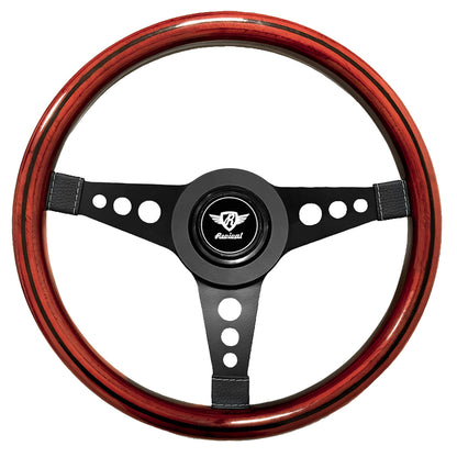 Rosseti Mini R Wood Steering Wheel (Silver Logo)