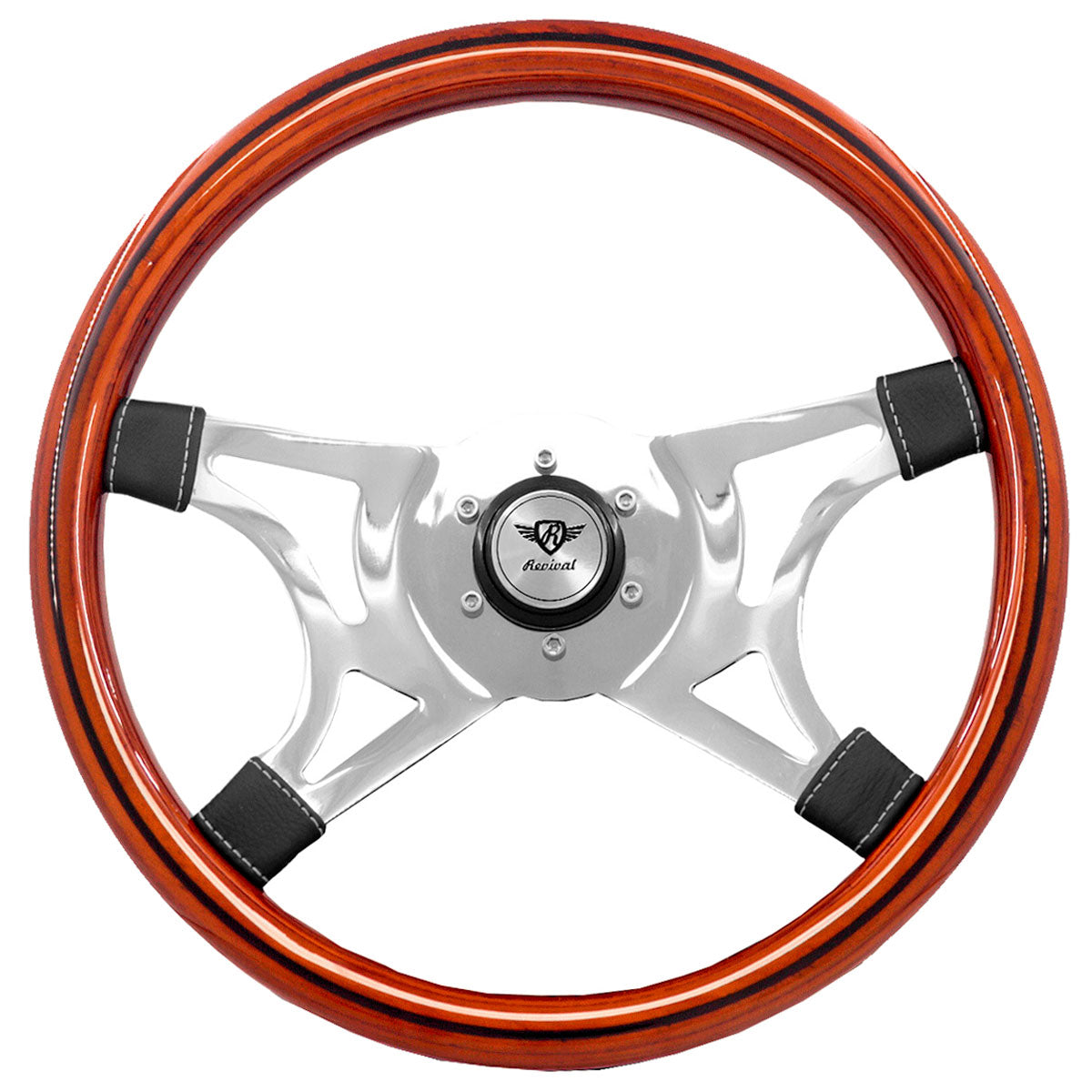 Rosseti Wega S Wood Steering Wheel (Silver Logo)