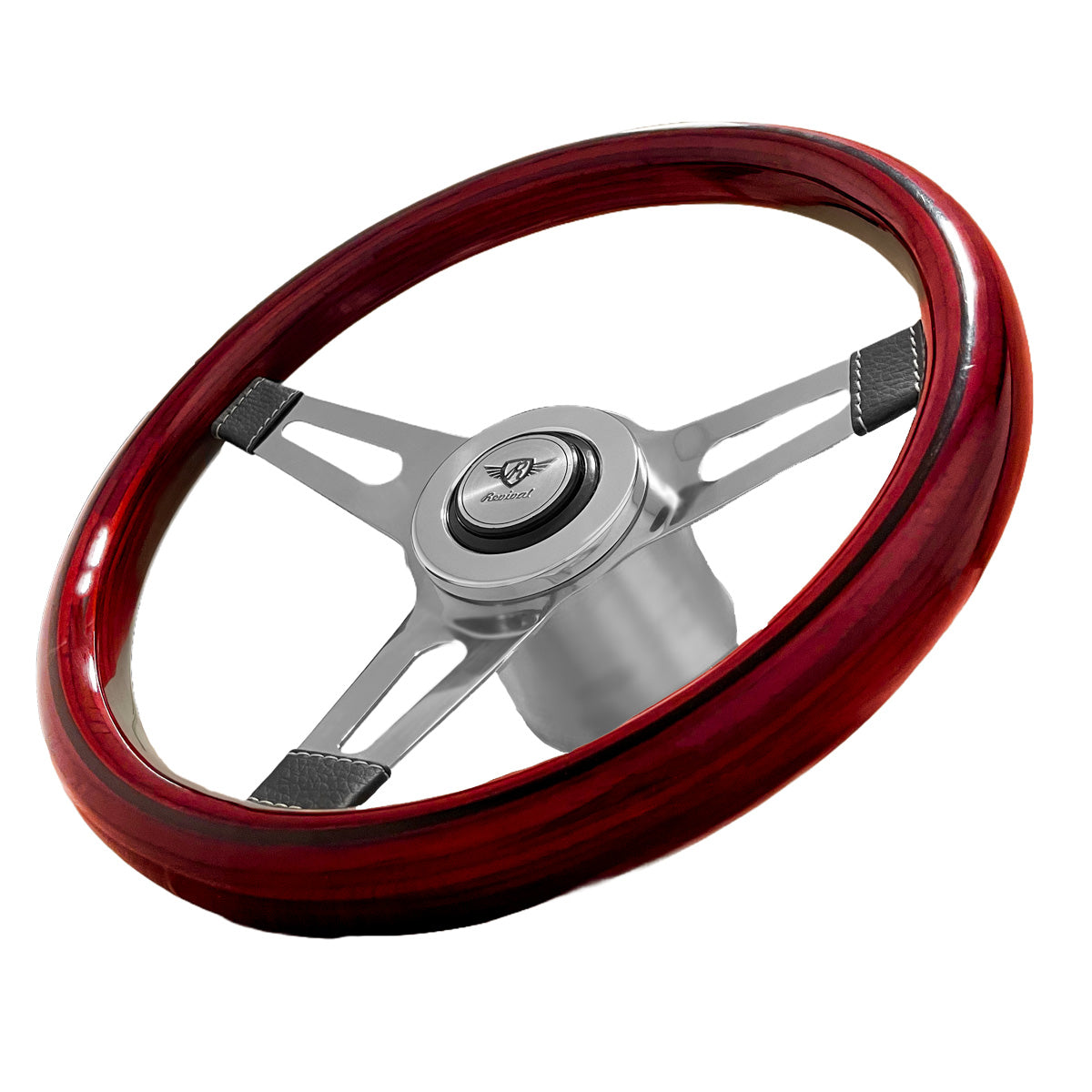 Rosseti Mini Classic Wood Steering Wheel (Silver Logo)