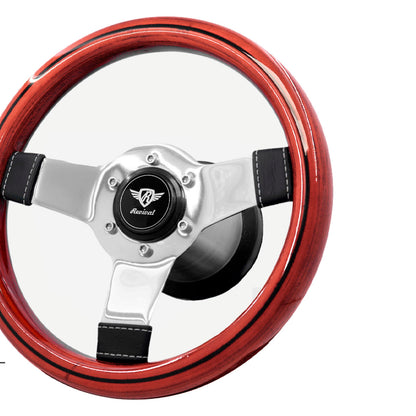 Rosseti Super Mini Wood Steering Wheel (Black Logo)