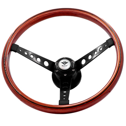 Rosseti Five Balls Madeira Black Steering Wheel (Silver Logo)