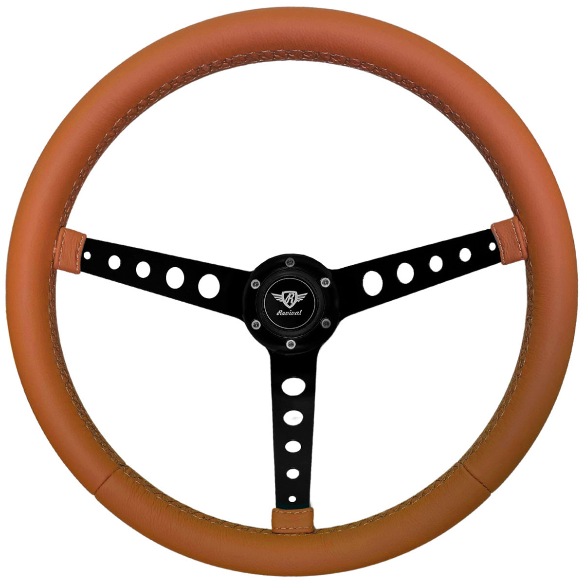 Volante Revival Five Balls Couro Caramelo Black