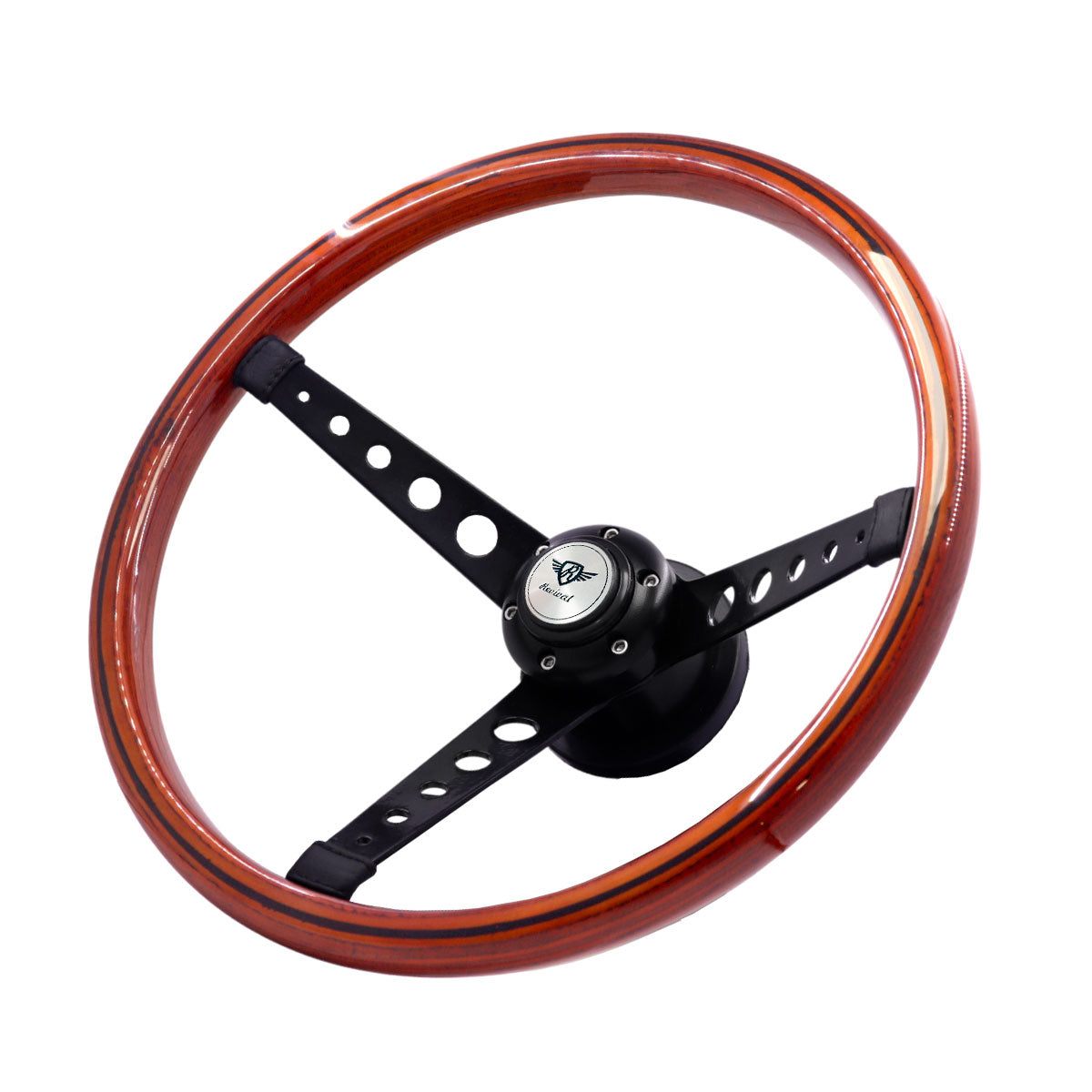 Rosseti Five Balls Madeira Black Steering Wheel (Silver Logo)