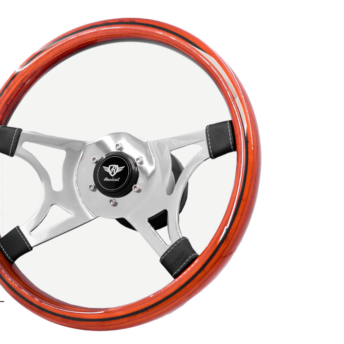 Rosseti Wega Steering Wheel Without Disc Wood (Black Logo)