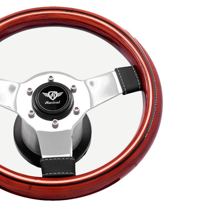 Rosseti Super Mini Wood Steering Wheel (Black Logo)