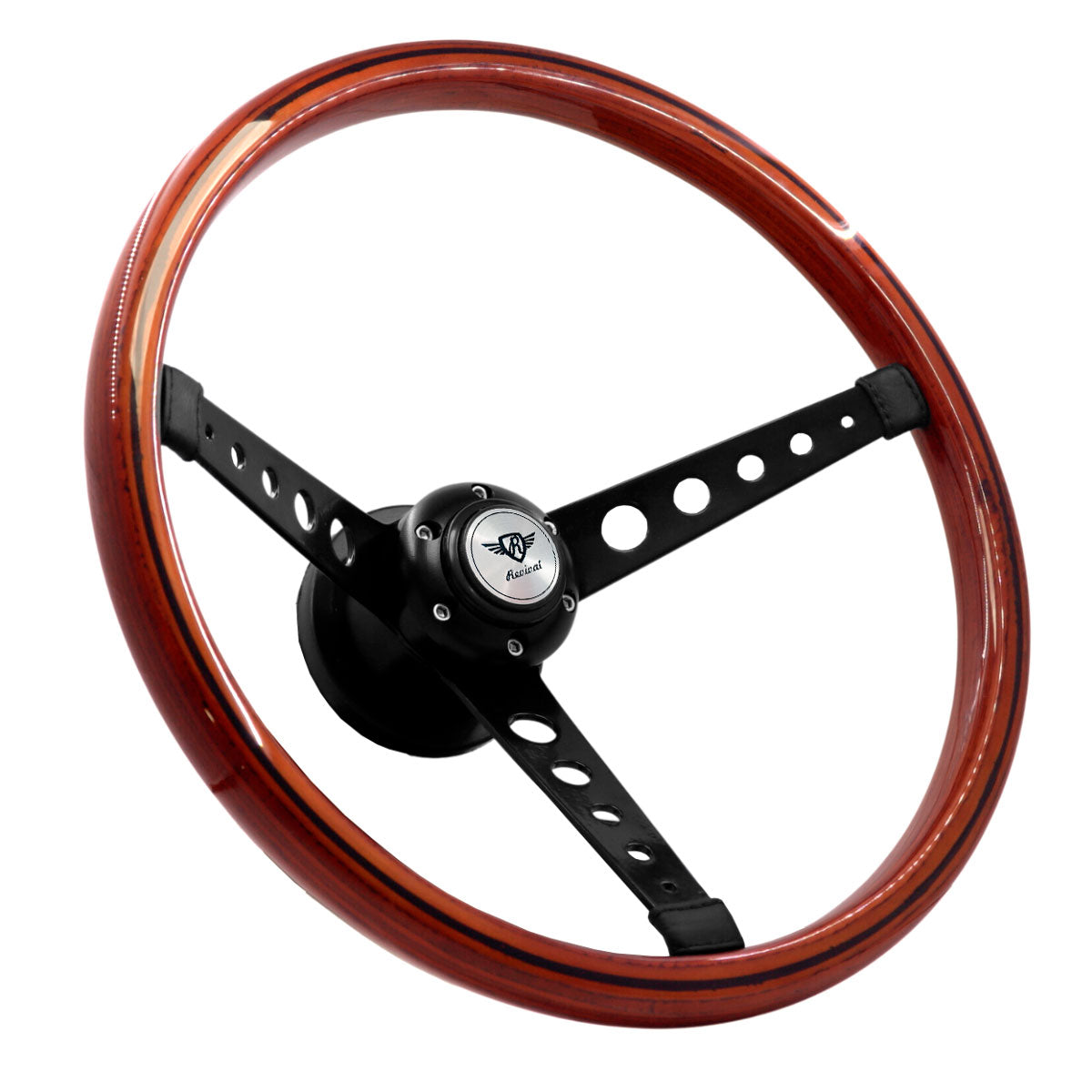 Rosseti Five Balls Madeira Black Steering Wheel (Silver Logo)