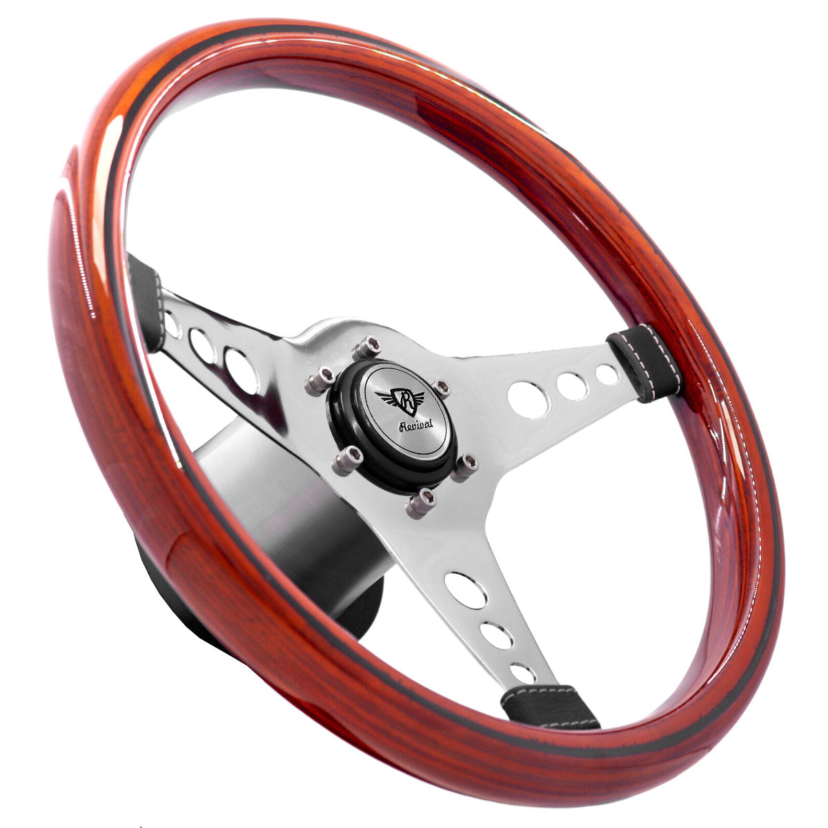 Rosseti Mini R Wood Steering Wheel (Silver Logo)