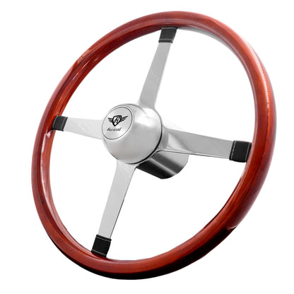 Rosseti Cross Rod Wood Steering Wheel (Silver Logo)