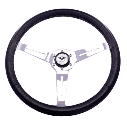 Rosseti Classic Leather Steering Wheel (Silver Logo)