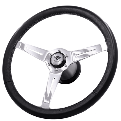 Rosseti Classic Leather Steering Wheel (Silver Logo)