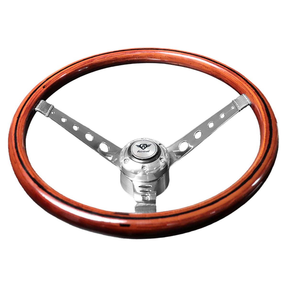 Rosseti Five Balls Wood Steering Wheel (Silver Logo)