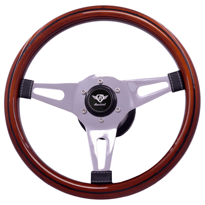 Volante Rosseti Mini Classic de madera (Logotipo plateado)