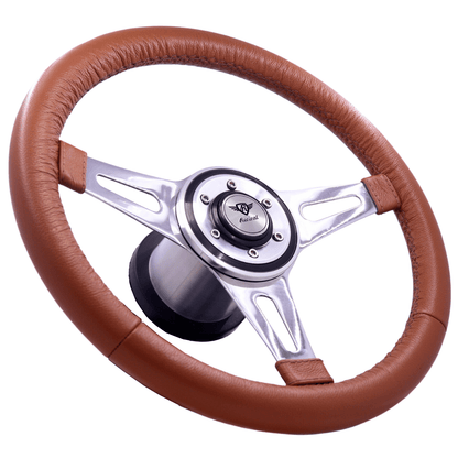 Volante Revival Classic Couro Caramelo Com Disco