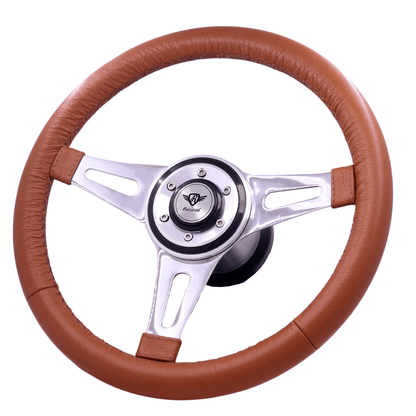 Volante Revival Classic Couro Caramelo Com Disco