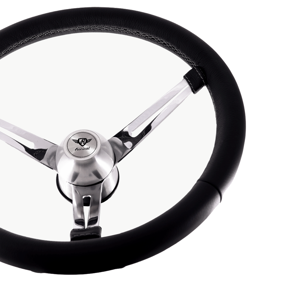 Rosseti Orion Black Leather Steering Wheel (Silver Logo)