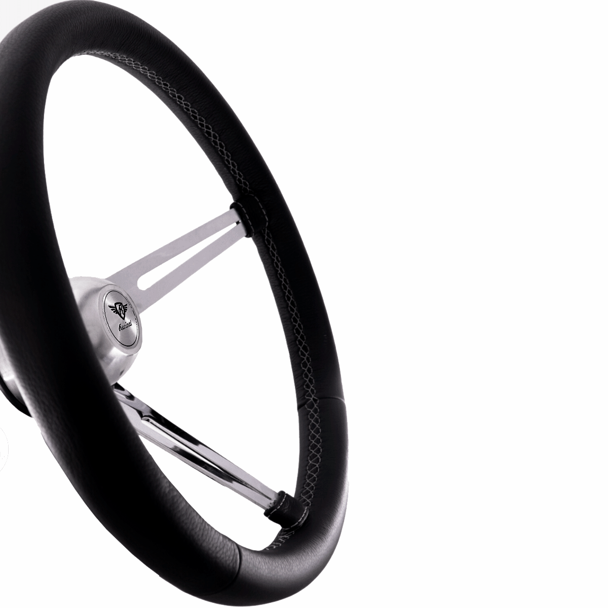 Rosseti Orion Black Leather Steering Wheel (Silver Logo)