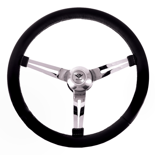 Rosseti Orion Black Leather Steering Wheel (Silver Logo)