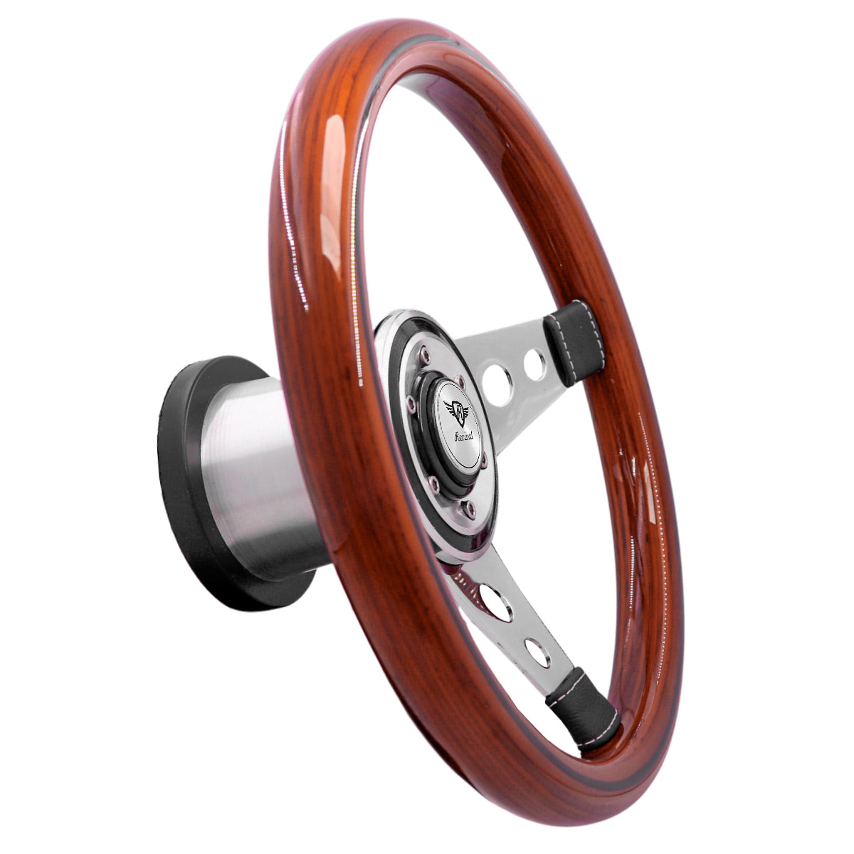 Rosseti Racing Wood steering wheel with disc (Silver Logo)