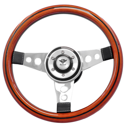 Rosseti Racing Wood steering wheel with disc (Silver Logo)