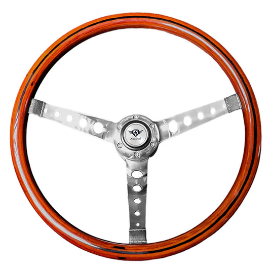 Rosseti Five Balls Wood Steering Wheel (Silver Logo)