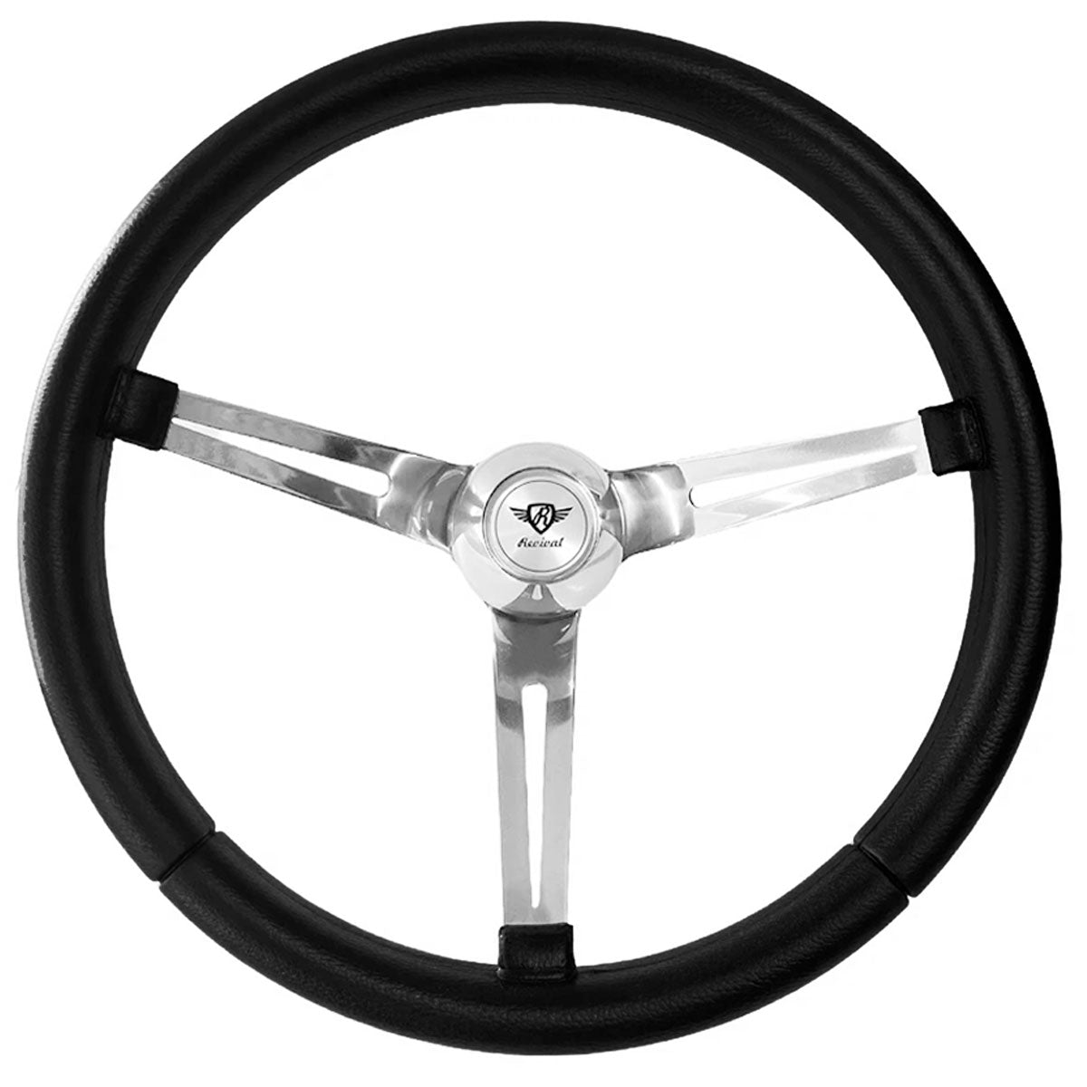 Rosseti Orion Black Leather Steering Wheel (Silver Logo)