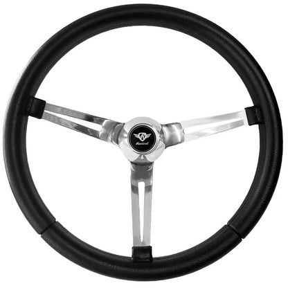 Rosseti Orion Black Leather Steering Wheel (Silver Logo)