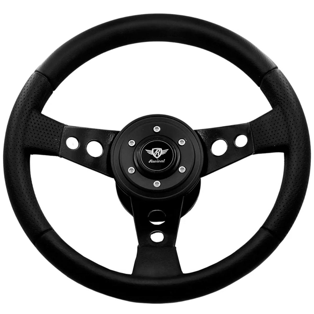 Volante Revival Racing Black PU Com Disco (Logo Preto)