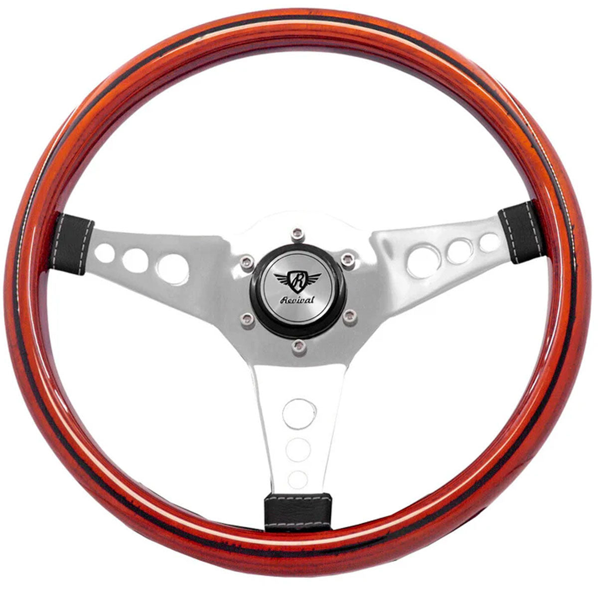 Rosseti Mini R Wood Steering Wheel (Silver Logo)